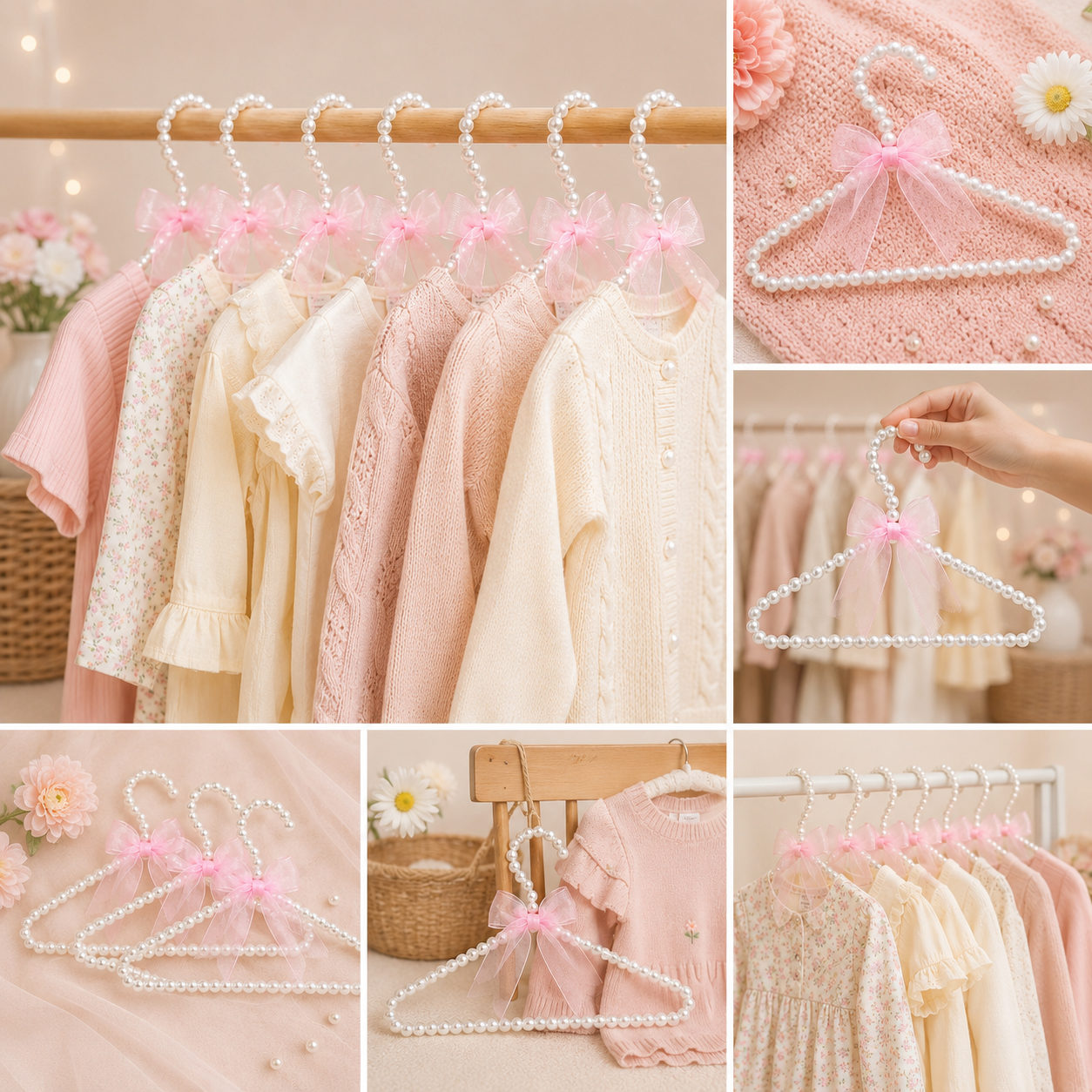 Luxury kids pearl hangers