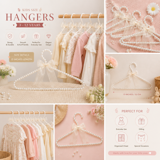 Luxury kids pearl hangers